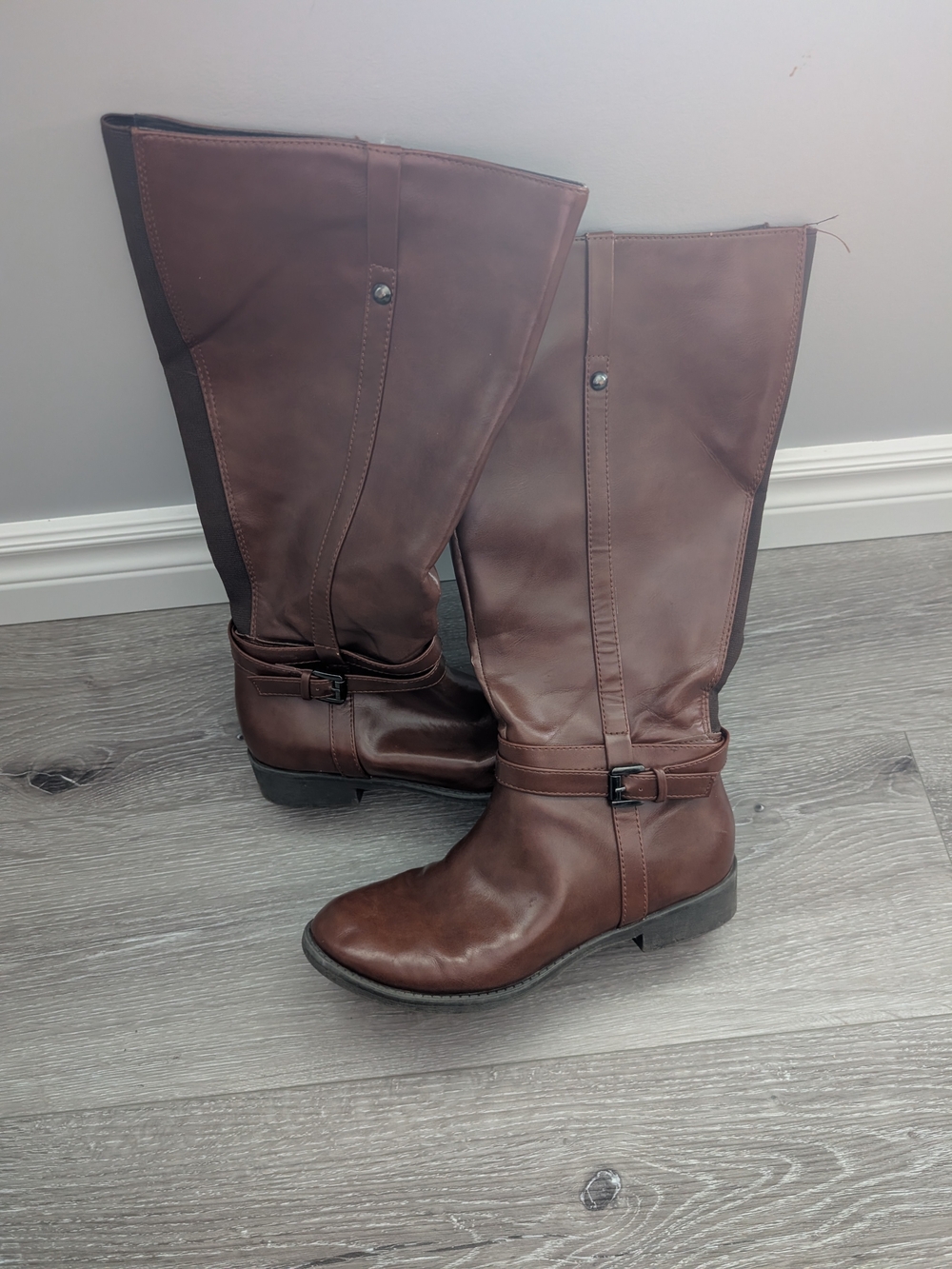 American Eagle By Payless Tall Brown Riding Boots with Wide Calf